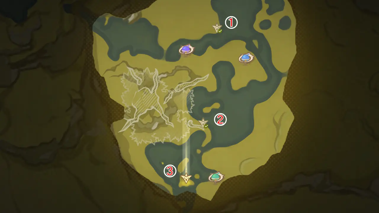 原神　期間限定イベント　測量＆スケッチ研修　ステージ4　探索せよ！曲がりくねる流水　答え