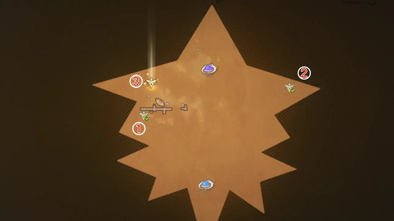 原神　期間限定イベント　測量＆スケッチ研修　ステージ4　探索せよ！測量せよ！赤砂の廃墟　答え