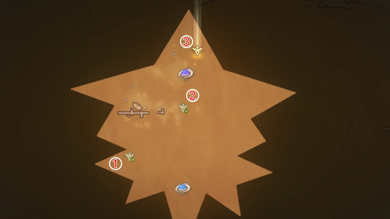 原神　期間限定イベント　測量＆スケッチ研修　ステージ4　探索せよ！測量せよ！赤砂の廃墟　答え