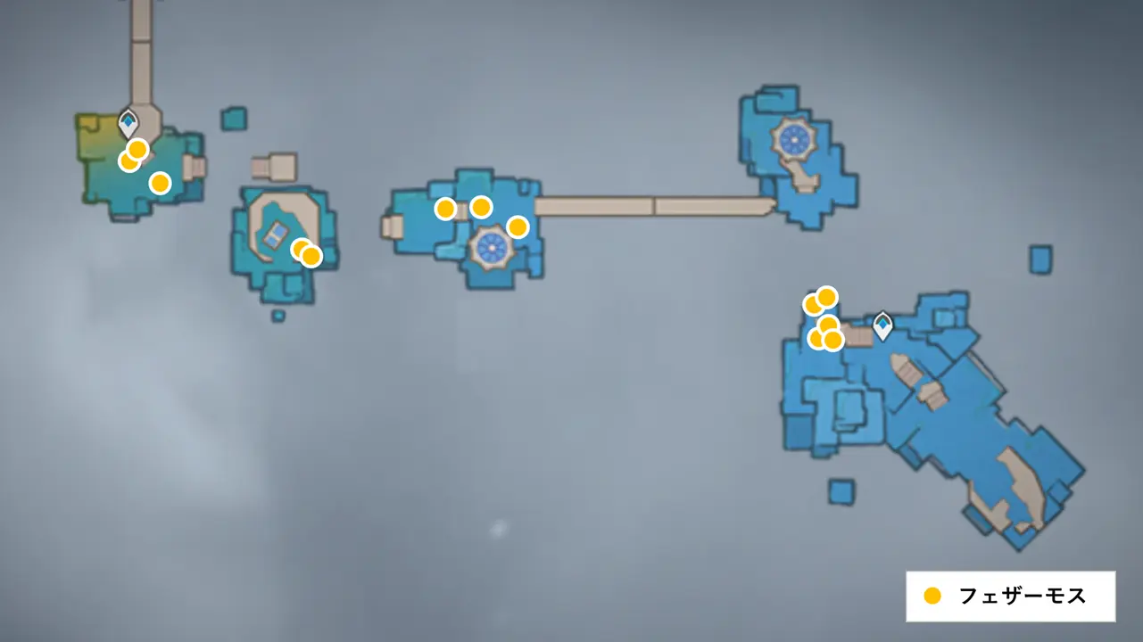 原神　モンド特産品　フェザーモス（リンネア突破特産品）　空の神殿　入口