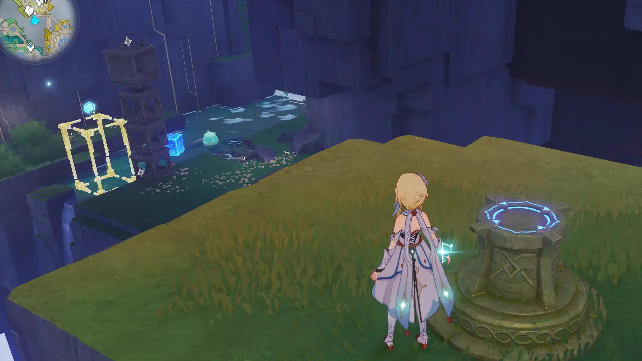 原神　モンド特産品　フェザーモス（リンネア突破特産品）　空の神殿　千柱中央エリア　地下