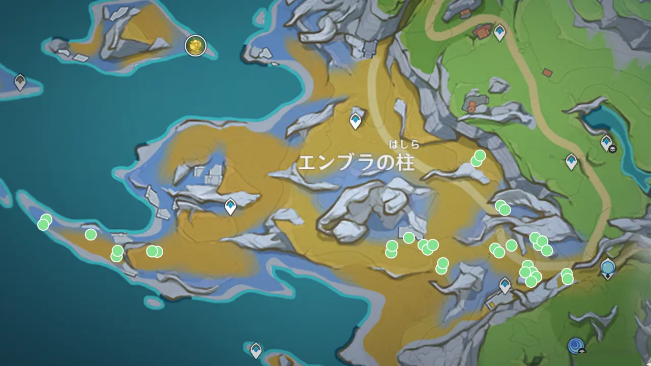 原神　ナド・クライ　特産品　ヴィンテル草（コロンビーナ突破特産品）　エンブラの柱