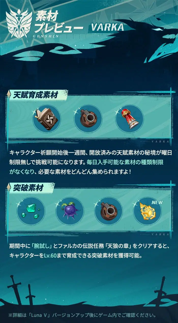 原神 ファルカ 育成素材